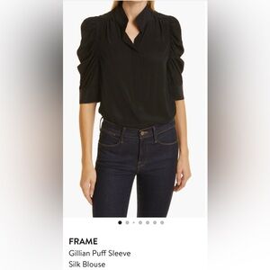 Frame Gillian Black Silk Blouse -new without tags